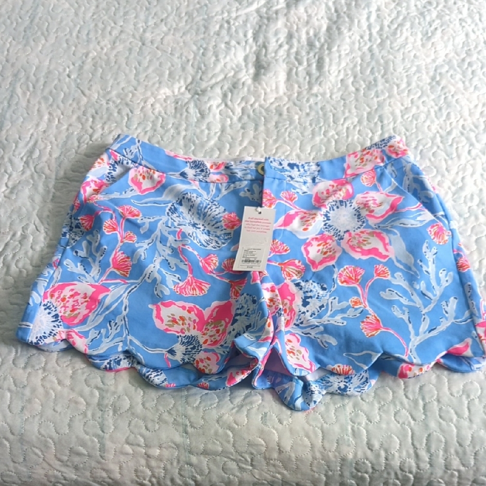 Lilly Pulitzer Blue and Pink Floral Shorts
